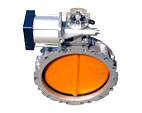 Pneumatic butterfly valve with double flange