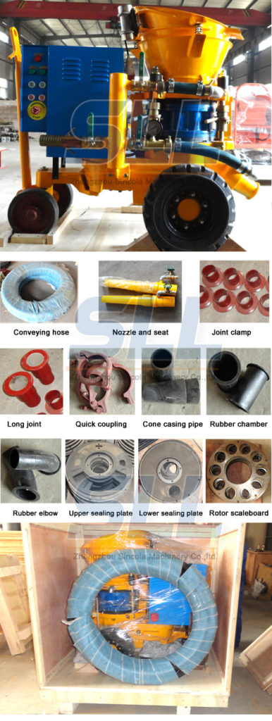 máquina de gunite de concreto