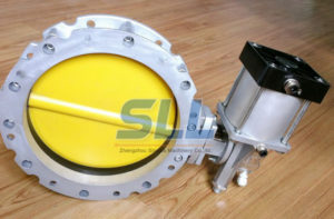Pneumatic butterfly valve with double flange cement-silo